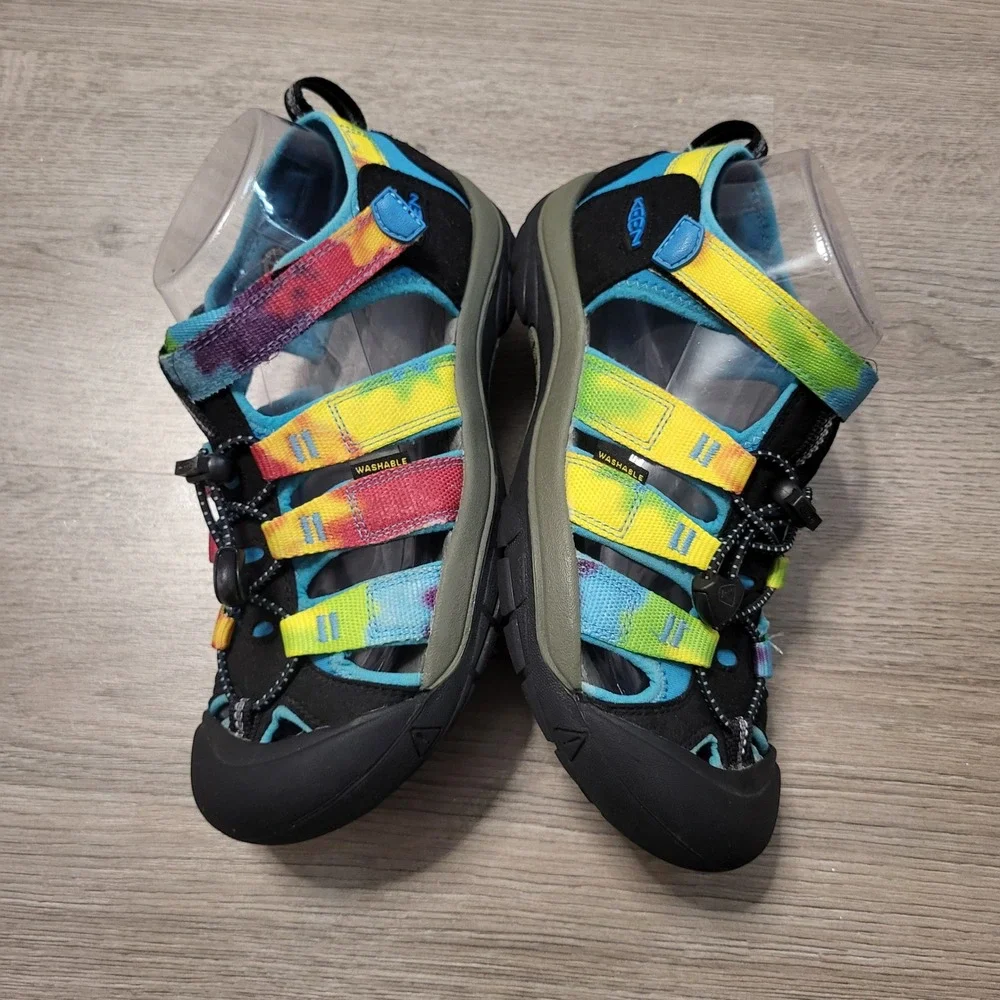 Keen Kids Newport H2 Tie Dye Sandals Rainbow Multi-Color Water Shoes Size 5